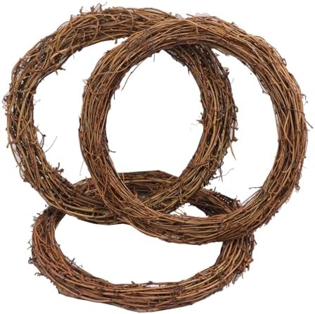 6 Pcs 12 Inch Natural Grapevine Wreath, Natural Rattan Wreath,Hand-Woven 12 Inch Vine Branch Wreaths, Perfect for DIY Crafts, Christmas Decorations, and Wedding Supplies