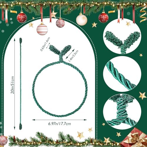 20 Pcs 20 Inches Christmas Garland Ties Christmas Decorative Twist Ties Reusable and Flexible Banister Ties Garland Ties for Garland, Banister Home Decoration