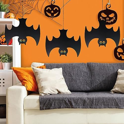 Bats Hanging Halloween Decorations with Glowing Eyes Spooky Stylish Décor