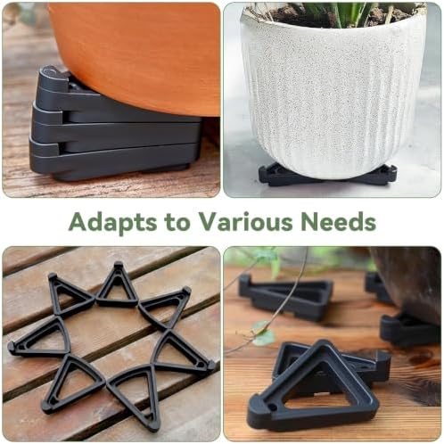 24 Pack Pot Feet for Outdoor Planters, Black