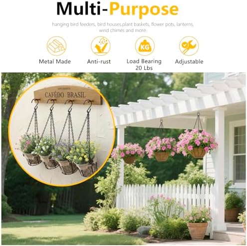 garini 180Inch Black Hanging Chain,Hanging Basket Chain for Planters