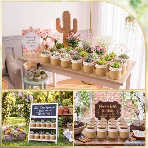 SATINIOR 24 Pack Wedding Party Favors Gifts Bulk for Guests, Succulents Pot