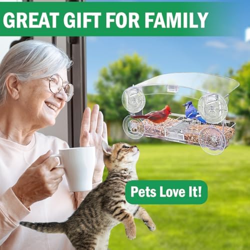 Window Bird Feeder with 4 Strong Suction Cups
