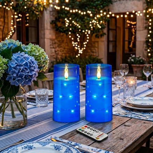 Homemory 3"x6" Flameless Candles, Flickering LED Pillar Candles with Remote