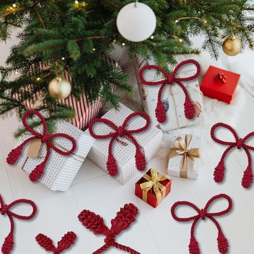 Celltestria 12pcs 20 Inches Christmas Garland Ties (Burgundy)