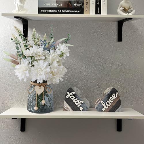 Leftover Fake Flowers in Vase,White Artificial Flowers Centerpieces for Tables,Fake Plant and Faux Flowers for Vase,Silk Flower Arrangements for Home Decor Living Room,Coffee Table Decor