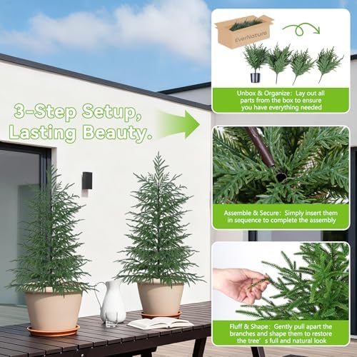 4FT Artificial Norfolk Pine Tree, 1pc Faux Potted Plants