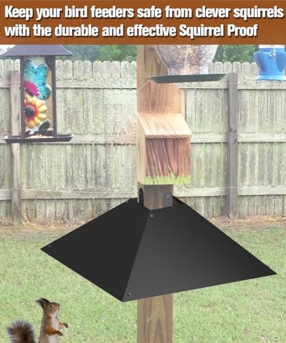 Queension 17 Inch Metal Squirrel Baffle for 4x4 Post and Wooden Pole, 2pcs