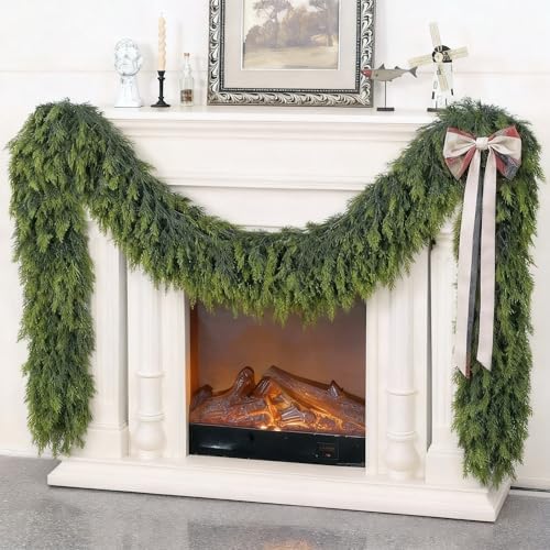 1PCS 5FT Lifelike Touch Artificial Cedar Garland for Mantle Christmas Decor