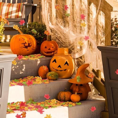SITUMEIZI 400Pcs Fake Fall Leaves, Maple Leaf for Thanksgiving Decor