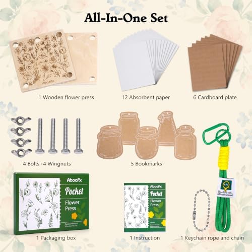 Aboofx Mini Flower Press Kit for Small Flowers Drying for Nature Lover