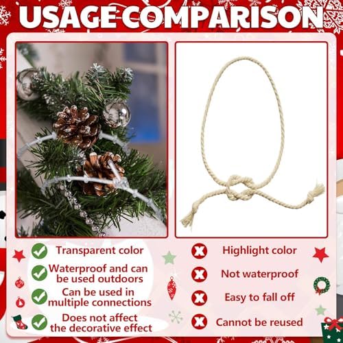 Cinnvoice 1pcs Clear Garland Ties for Halloween Banister Mantel, 16inch