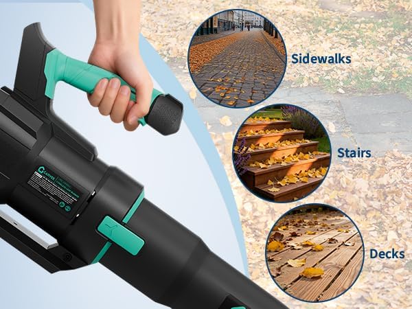 Garvee Brushless Leaf Blower Cordless- 20V Electric Leaf Blower & 2 Speed * 4.0Ah Battery Powered, 1*Charger Leaf