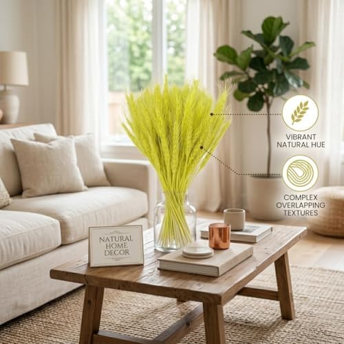 Dried Wheat Stalks Green 100 Stems