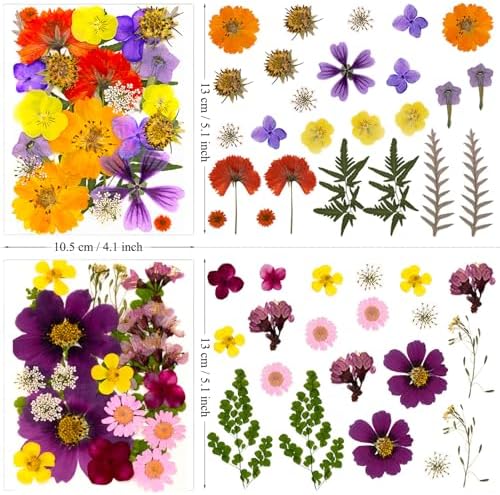 46Pcs Pressed Dried Flowers Real Natural Leave for DIY Resin Molds Candle Jewelry Nail Crafts