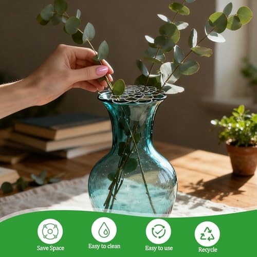 3Pcs Flower Arrangement Holder Set- Stainless Steel Floral Grid Organizer - Wire Frog Insert for Vases Bouquets DIY Home Decor(Silver)