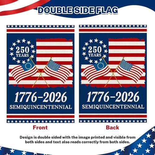 250 Anniversary Usa Garden Flags for Outside, 250 Anniversary USA Flag 1776-2026 Commemorative Patriotic Yard Sign Outdoor Stars & Stripes Design Banner 4th of July Decorations Double Sided Waterproof 250 Year American Flag 12x18 Inch