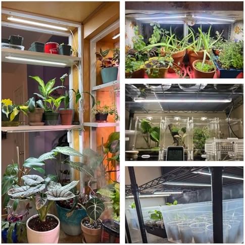 Wiaxulay 16in Grow Light Strip for Indoor Plants, 15W Full Spectrum 6000K