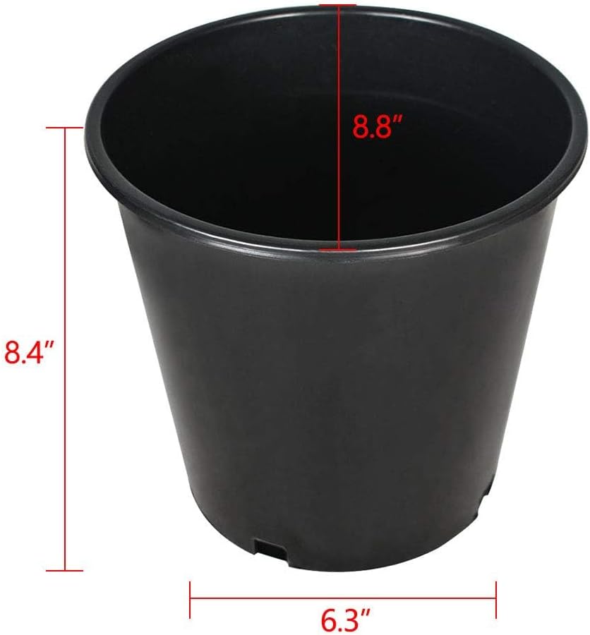 findmall 10 Pack 2 Gallon Nursery Pots 2 Gallon Premium Nursery Plastic Planter Flower Herb Vegetable Garden Grow Pots