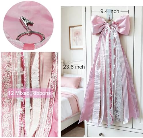Pink Velvet Bow, Coquette Room Decor, Valentine's Day Decorations