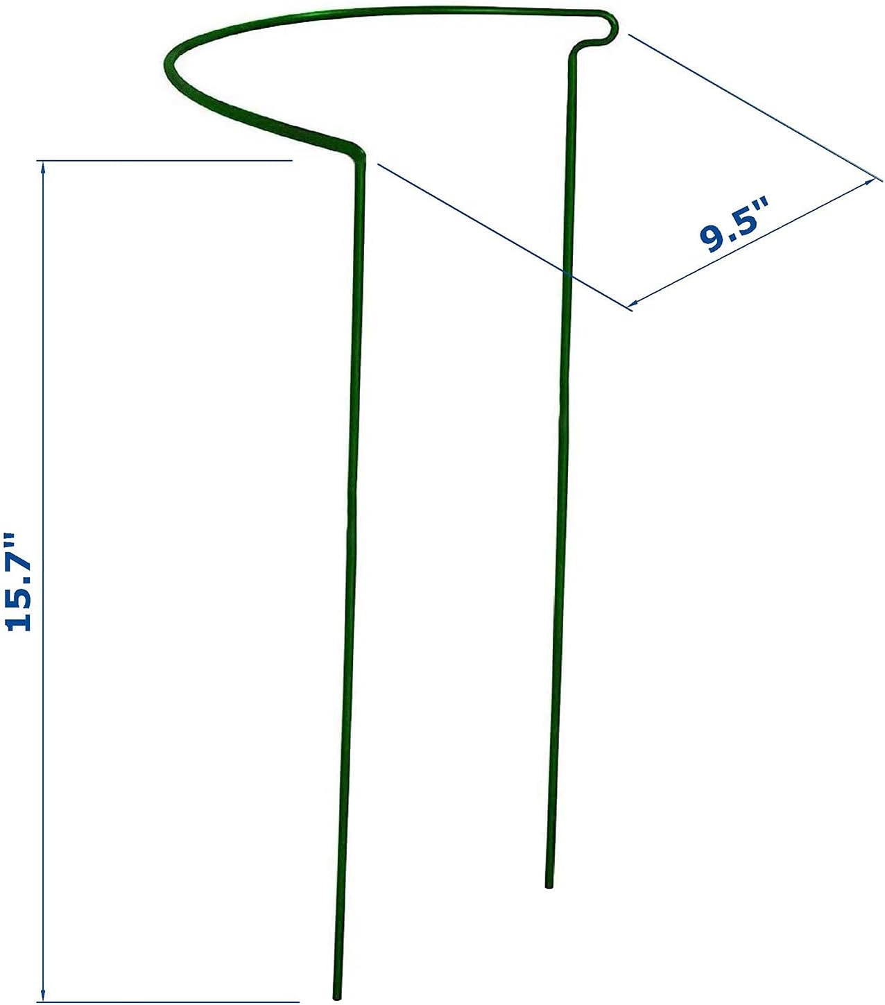 12 Pack 15.8 Inch High Plant Stake,Garden Plant Support,Half-Round Peony Cage Plant Ring Hoop