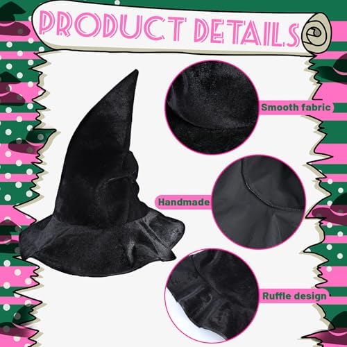 Gejoy Halloween Witch Hat Tree Topper Decorations Halloween Tree Ornaments