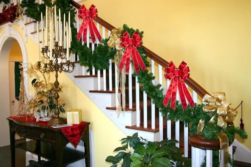 Large Christmas Bow for Wreath, Xmas Red Velvet Bows Winter Holiday Tree Topper Bow for Front Door Wall Indoor Outdoor Christmas Party Decoration Supplies