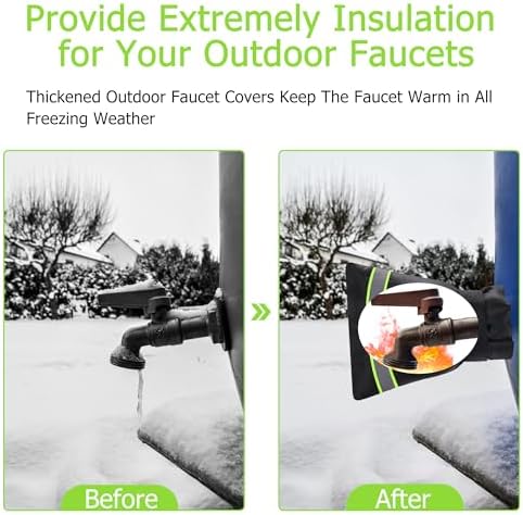 Outdoor Faucet Cover, Thicken Faucet Covers for Winter, Green, 4 Pack