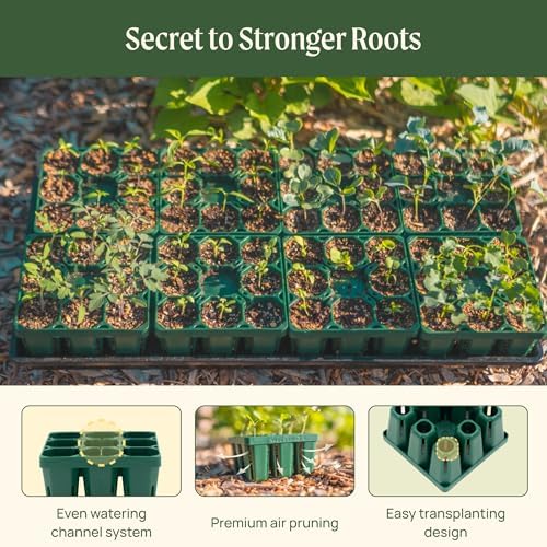 Vego garden 8Packs Standard Seedling Trays with Seedling Tray Lids and 10" x 20" Bottom Watering Trays Plus Seedling Humidily Dome Germination Bundle