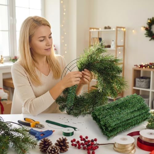 30 Pcs Christmas Artificial Pine Wire Hangers, Flexible Xmas Garland Ties
