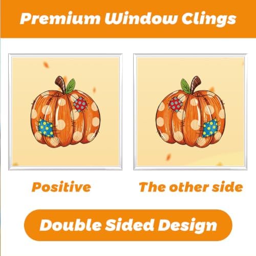 Fall Window Clings Maple Leaves Pumpkins Scarecrow Truck Autumn Harvest, 9 Sheets Thanksgiving Window Clings for Glass Windo Fall Decor Indoor Windo Decals