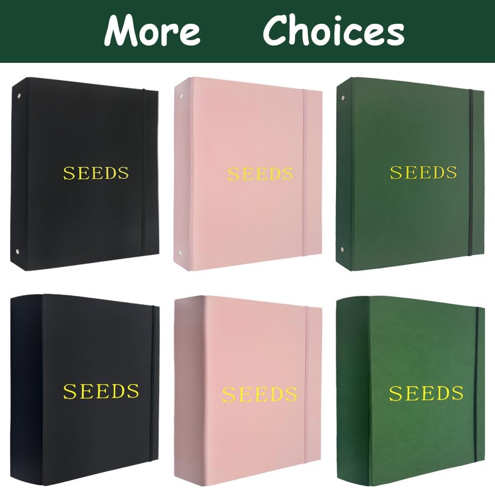 Extra Large Seed Storage Organizer Binder,3 Ring Seed Packet Organizer | with 200 Pockets(50 Pack Clear Sheet
