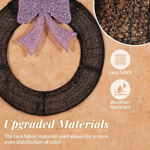 Karl home 36 in Pre-Lit Outdoor Christmas Wreath, 224 LED Lights, Purple