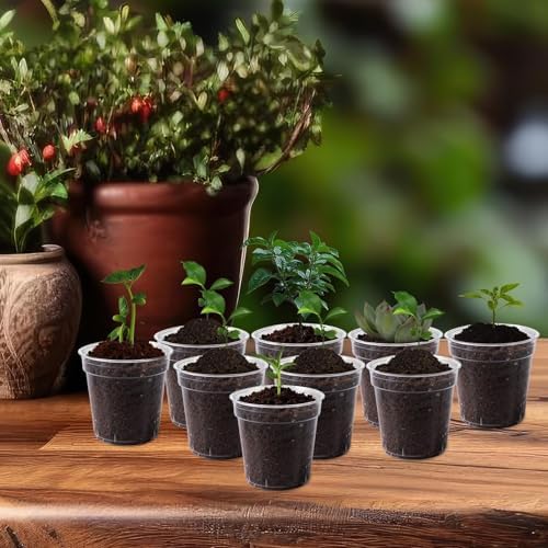 120 Pcs 2 Inch Clear Nurery Pots, Seedling Pots with Drainage Holes