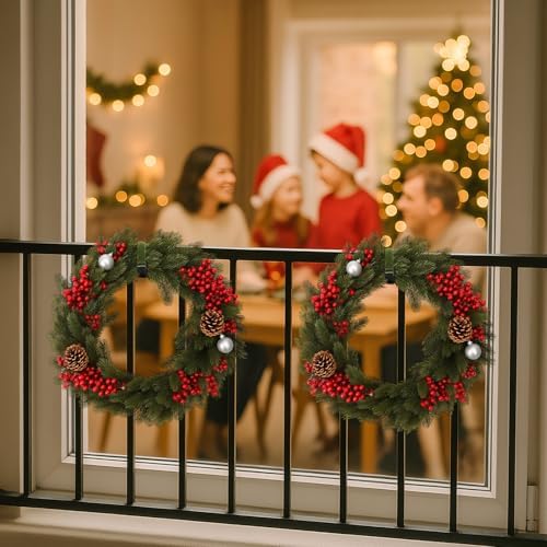 SATINIOR 50 Pcs Olive Green Large Christmas Garland Ties 12" Banister Ties