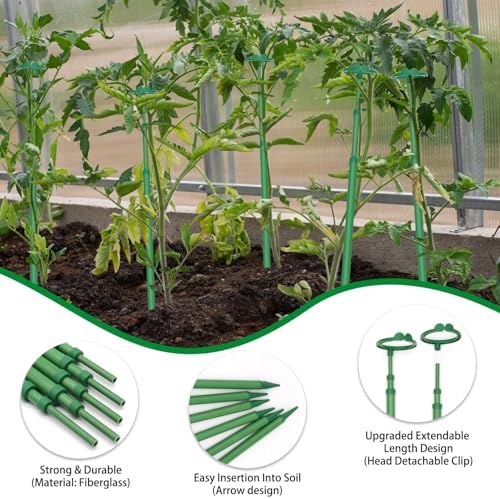 Extendable Plant Stakes,Length Scalable From17.9to42.3IN Plant SupportStake