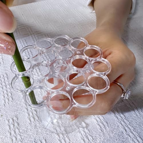 Flower Arrangement Holder Floral Grid Tool Easy Arranger Floral Organizer for Vase Stems Bouquets Plant Fixation (6 Holes/Hole Diameter 20mm)