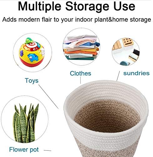 Woven Cotton Rope Plant Basket for 8" Flower Pot H7.5 x W8.5