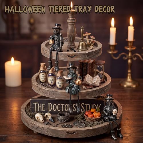 Halloween Plague Doctor Shelf Sitters Set of 3 for Home Decor