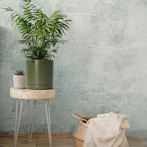 D'vine Dev 8.2 Inch Ceramic Planter Pot, Olive, 94-O-D-J