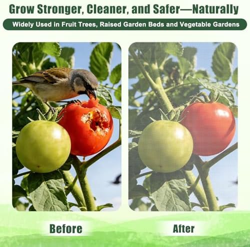 FEED GARDEN Garden Netting 8x10FT Ultra-Fine Mesh PE Cover for Vegetables Fruits Garden Row Cover Raised Bed Durable Protection from Birds Animals