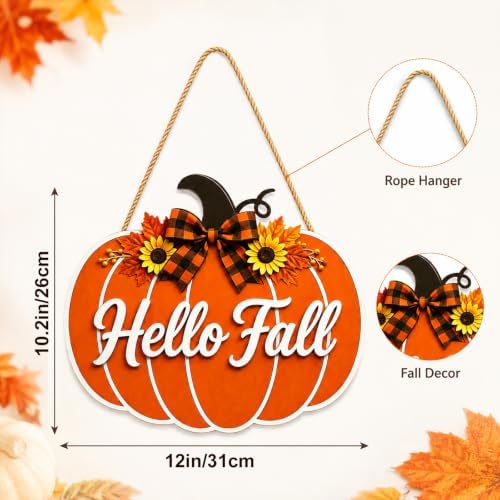 Fall Door Welcome Sign for Home Decor Hanger