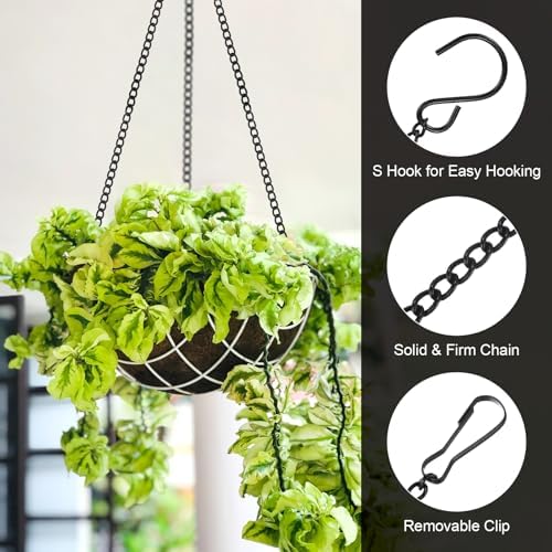 M METERXITY 6-Pack Chain for Hanging Plants 25cm/10in Iron Black