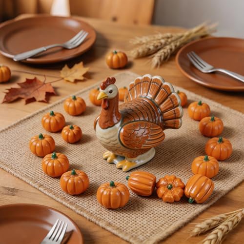 winemana 80Pcs Mini Pumpkins for Crafts, Fall Decorations for Home, Orange