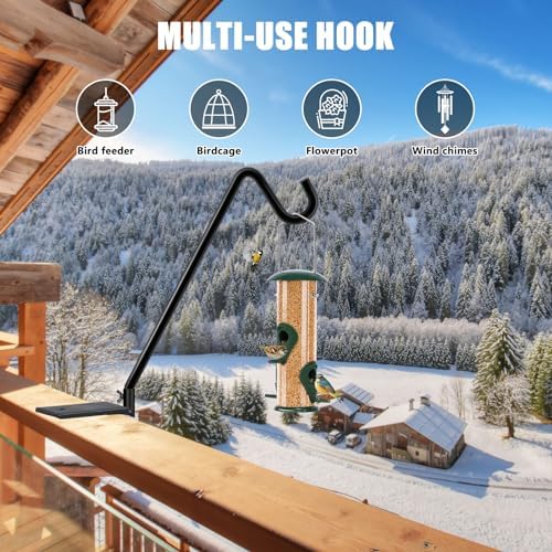 FEED GARDEN 2 Pack 14 Inch Deck Hook, Deck Bird Feeder Hanger, Applicable Deck Thickness 1 Inch-3 Inch