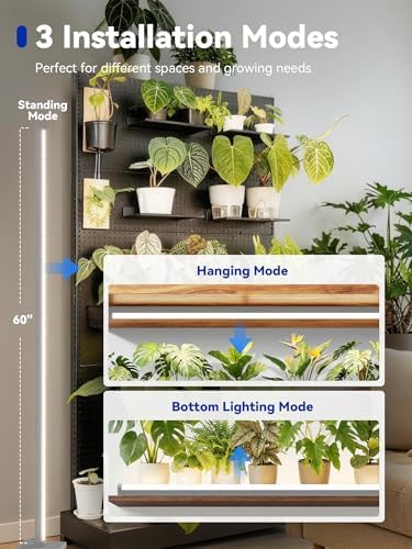 GLOWRIUM Vertical Grow Light for Indoor Plants, 60in LED Standing Lamp
