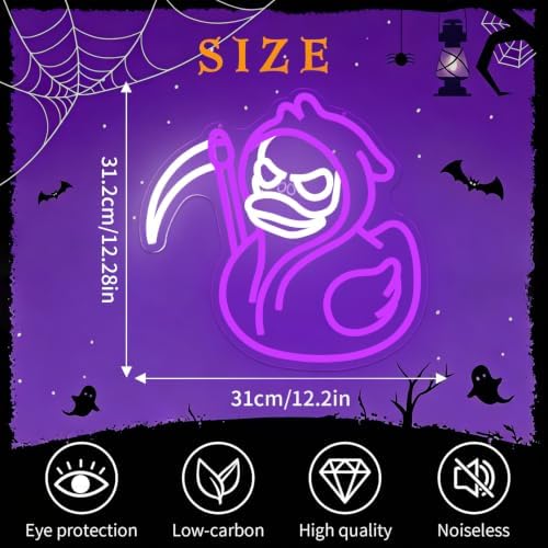 Grim Reaper Halloween Neon Sign for Wall Decor Dimmable Halloween Duck Sign