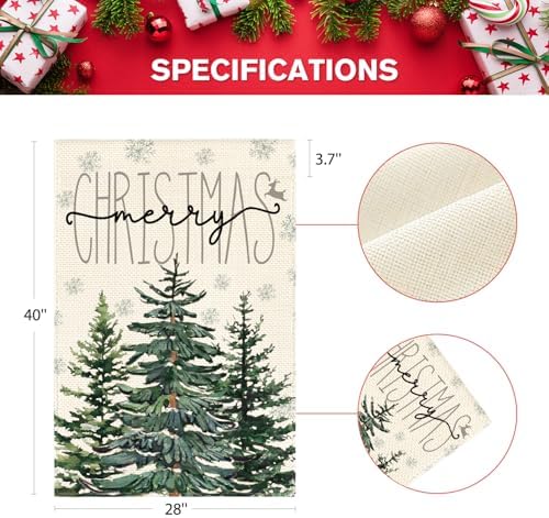AVOIN colorlife Merry Christmas Pine Tree House Flag 28x40 Inch