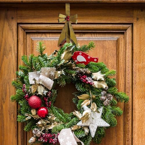 2-Pack Metal Bow-Shaped Christmas Wreath Hangers for Front Door