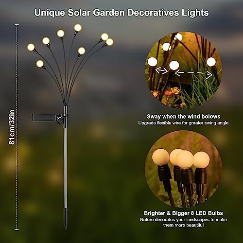 ASMAD Solar Lights Outdoor(8 Pack-64 LEDs),Solar Garden Lights,Fairy Lights